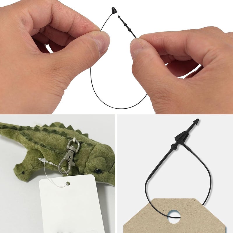 SIDAZON 3 Inch 500 Pcs Plastic Fasteners Hang Tags Clear Snap Lock Pins Security Loop Price Tag Pins Safety Ring Ties for Retail Store Clothing Accessory (3“ 500pcs, Clear) - Image 5